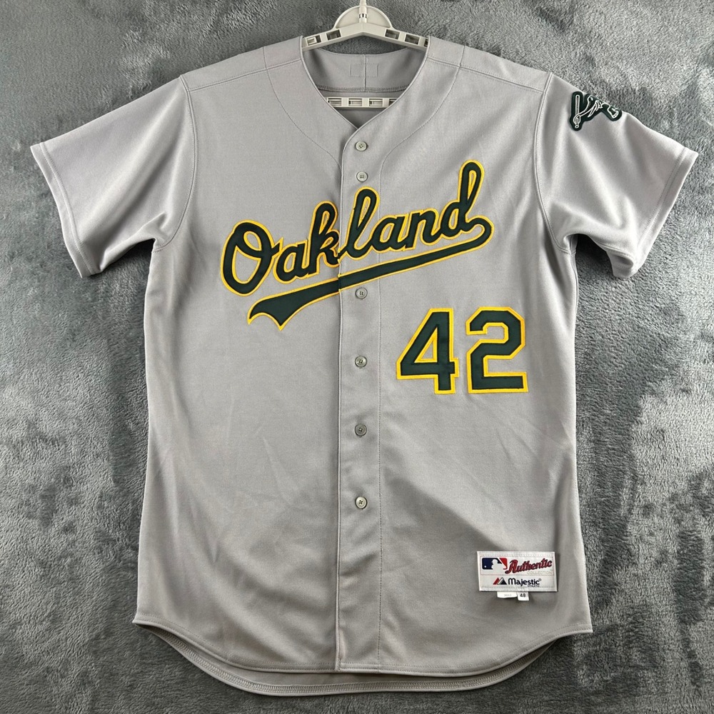 Majestic Oakland Athletics Team Issue Jersey Mens 48 MLB Jackie Robinson Day 42 - Picture 1 of 9
